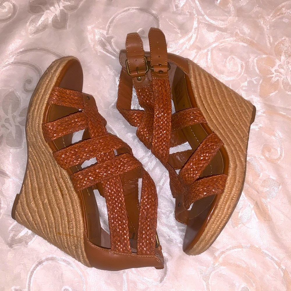 DV Dolce Vita Strappy Cognac Espadrille Wedge 10